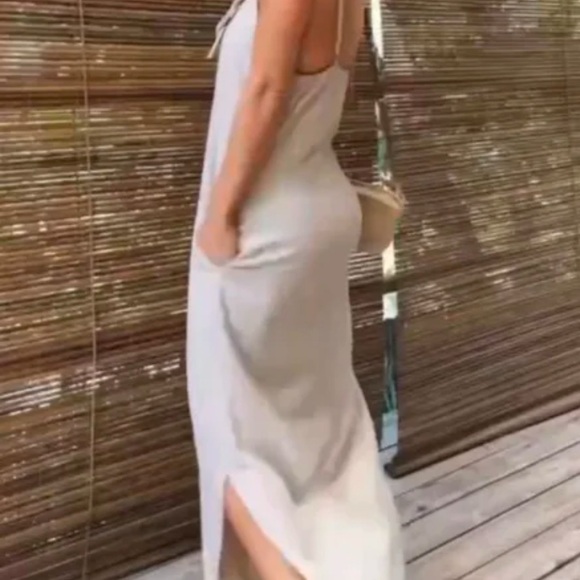 Beautiful Beige Color Corsage Maxi Dresss - Picture 3 of 6